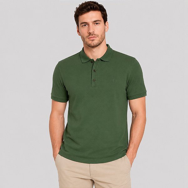 Camisa Polo Dudalina Piquet Vista Ret Ve27 Verde Masculino
