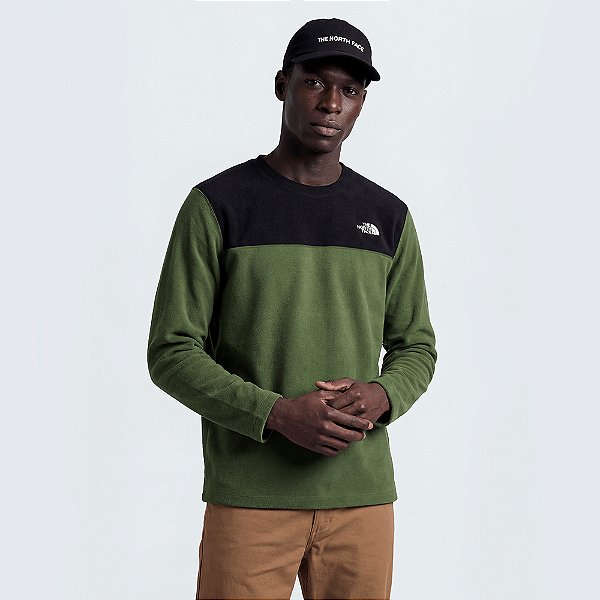Moletom Fleece The North Face Glacier Crew Verde Masculino
