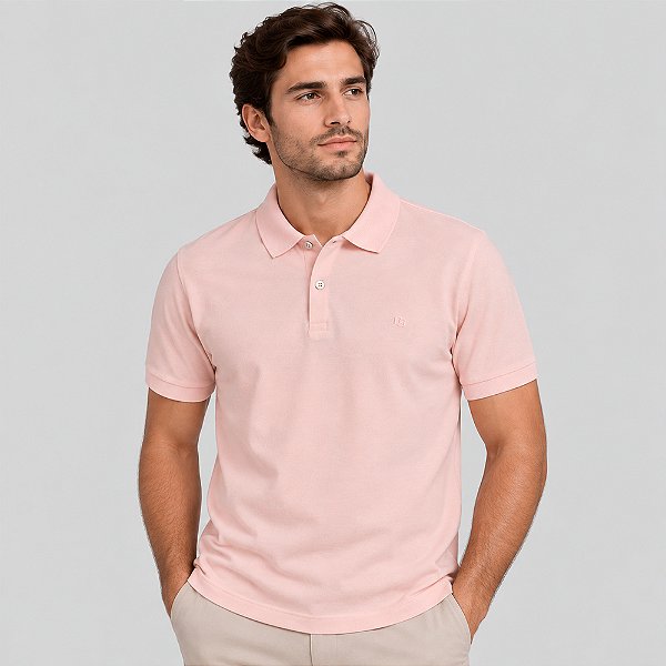 Camisa Polo Colcci Classic Ve27 Rosa Masculino
