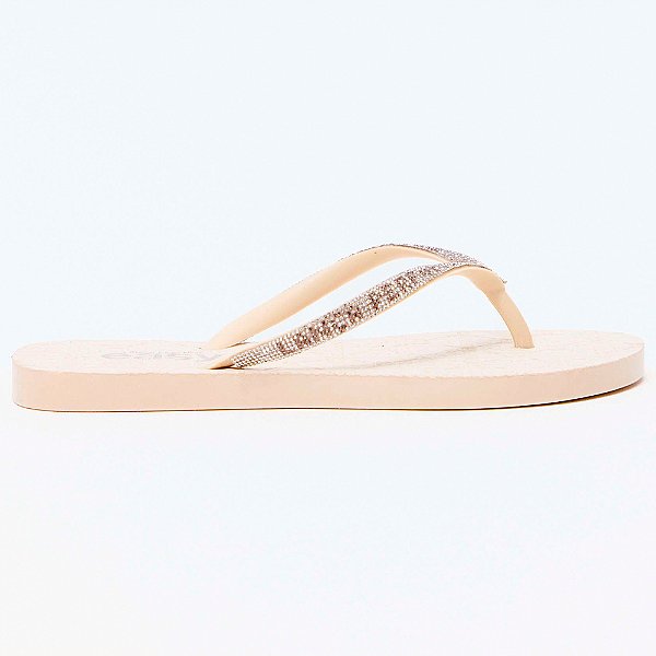 Chinelo Easy Lança Perfume Tira Brilho Pr27 Bege Feminino