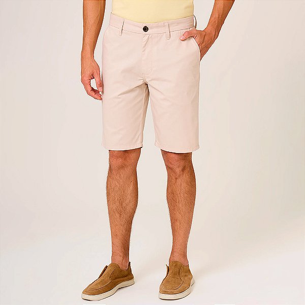 Bermuda Dudalina Right Chino Basic Ve27 Bege Masculino