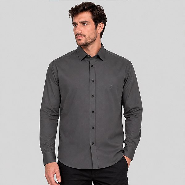 Camisa Individual Comfort Stretch Ve27 Cinza Masculino