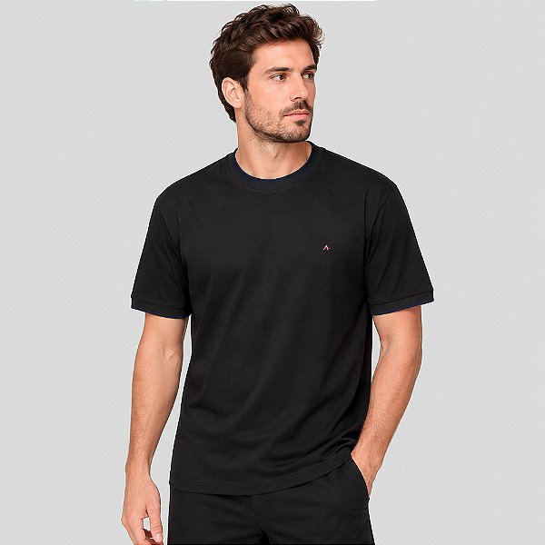 Camiseta Aramis Basic Frisos Ve27 Preto Masculino