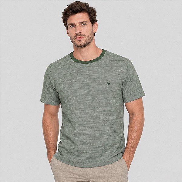Camiseta Dudalina Jacquard Ve27 Verde Masculino