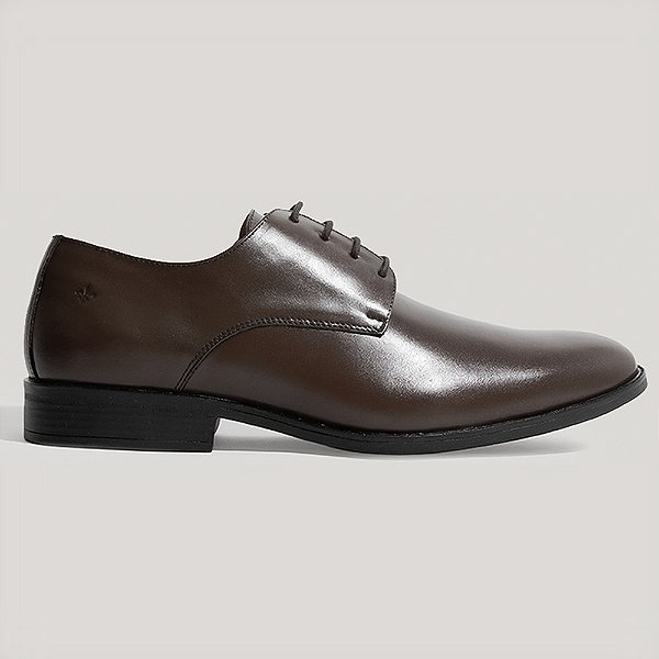 Sapato de Couro Dudalina Derby Marrom Masculino