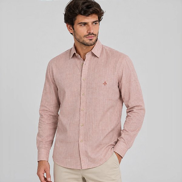 Camisa Dudalina Comfort Flame Ve27 Vermelho Masculino