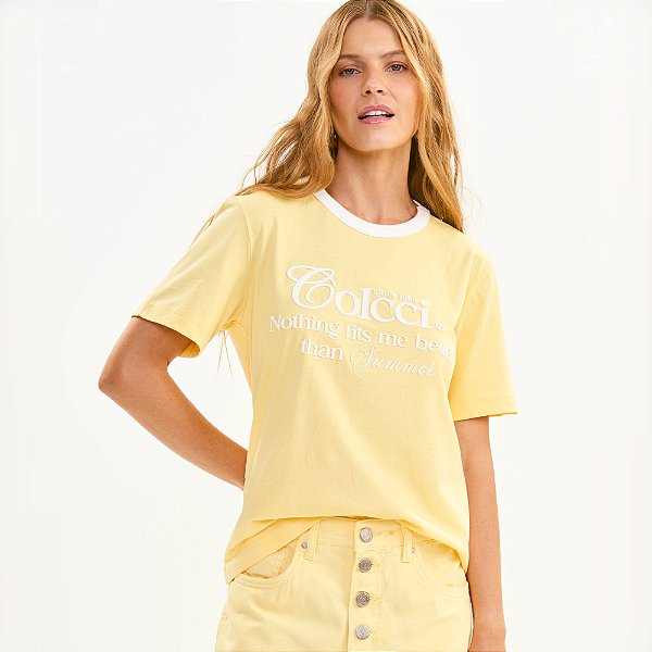 Camiseta Colcci Summer Ve27 Amarelo Feminino