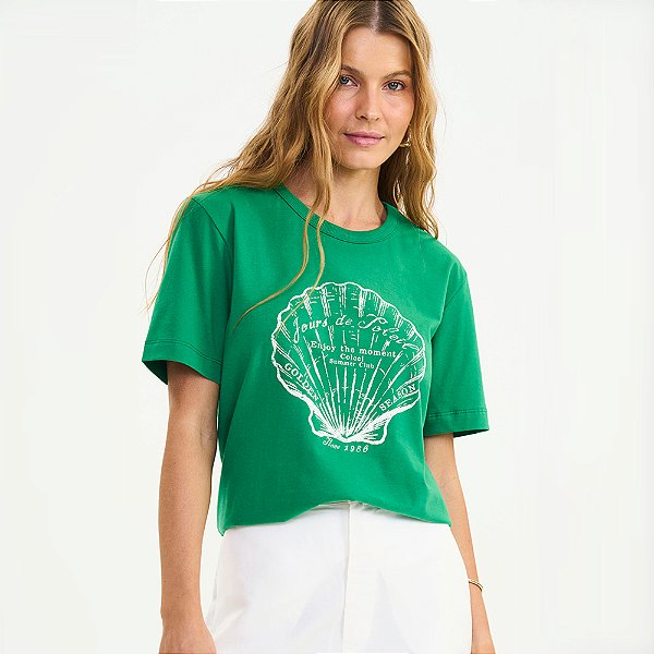 Camiseta Colcci Summer Ve27 Verde Feminino