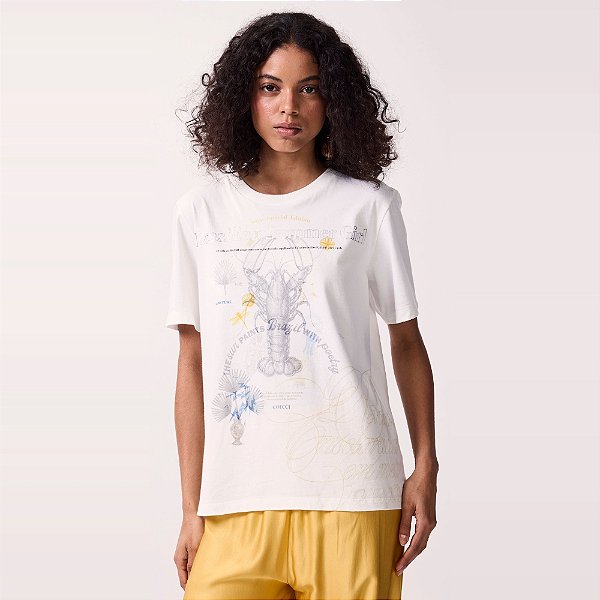 Camiseta Colcci Poetry Av27 Off White Feminino