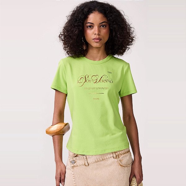 Camiseta Colcci Soy Verano Av27 Verde Feminino