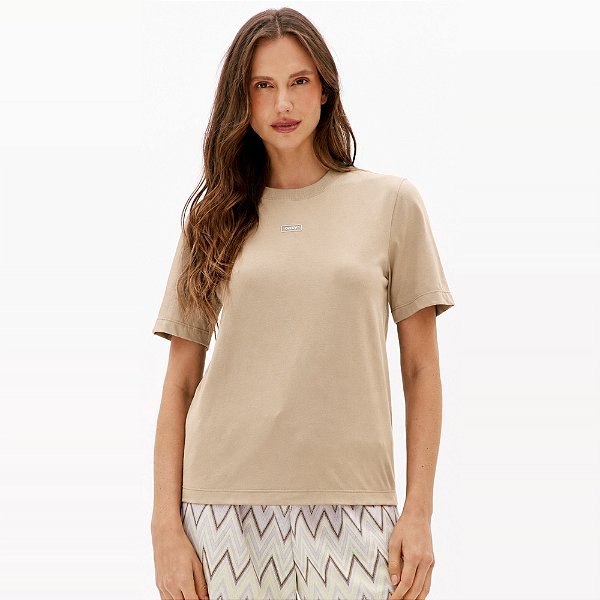 Camiseta Easy Lança Perfume Regular Ve27a Bege Feminino