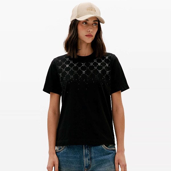 Camiseta Easy Lança Perfume Regular Trm Ve27 Preto Feminino
