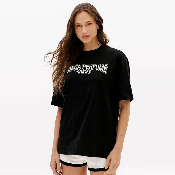 Camiseta Easy Lança Perfume Oversized Ve27 Preto Feminino