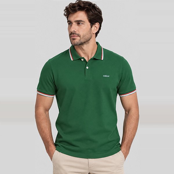 Camisa Polo Colcci 3 Line Ve27 Verde Masculino