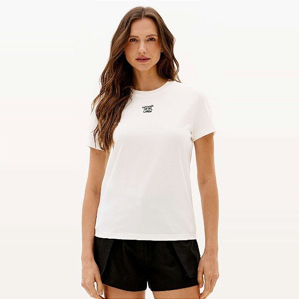 Camiseta Lança Perfume Baby look Ve27 Off White Feminino