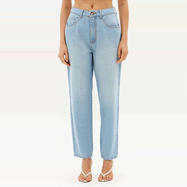 Calça Jeans Lança Perfume Mom Cintura Alt Ve27 Azul Feminino