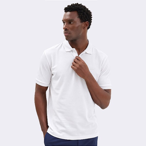 Camisa Polo Colcci Stripes Ve27 Branco Masculino