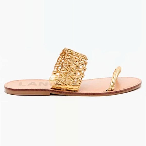 Rasteira Lança Perfume Flat Tram Metal Ve27 Dourado Feminino