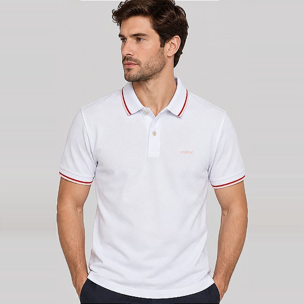 Camisa Polo Colcci 2 Lines Ve27 Branco Masculino