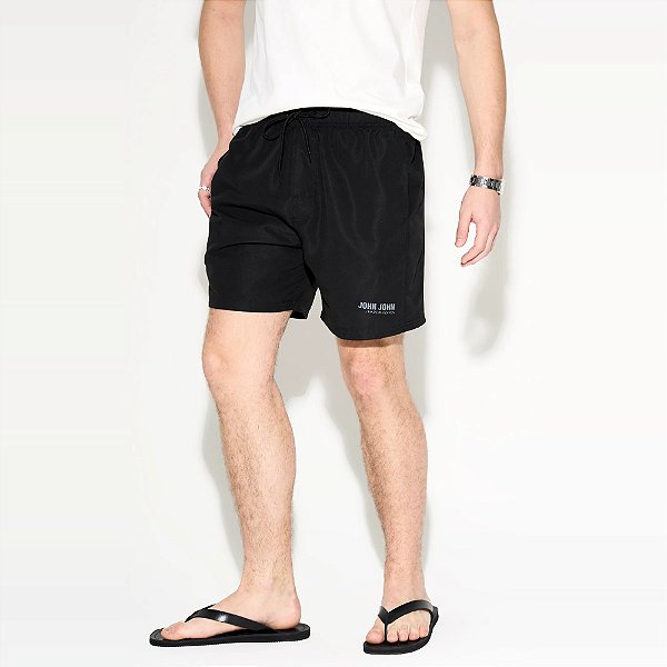 Short John John Flowers Ve27 Preto Masculino