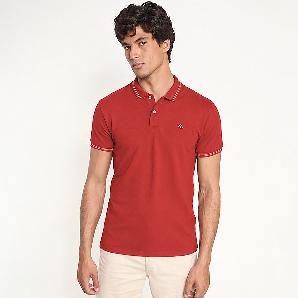 Camisa Polo Colcci Dual Icon Pr27 Vermelho Masculino