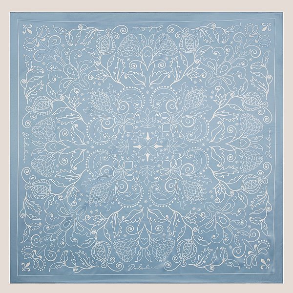 Lenço Dudalina Floral Natalia Ve27 Azul Feminino