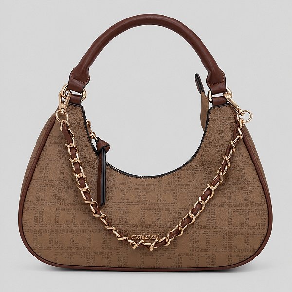 Bolsa Shoulder Colcci Monograma Ve27 Bege Feminino