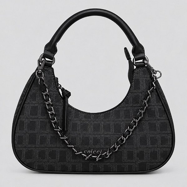 Bolsa Shoulder Colcci Monograma Ve27 Preto Feminino