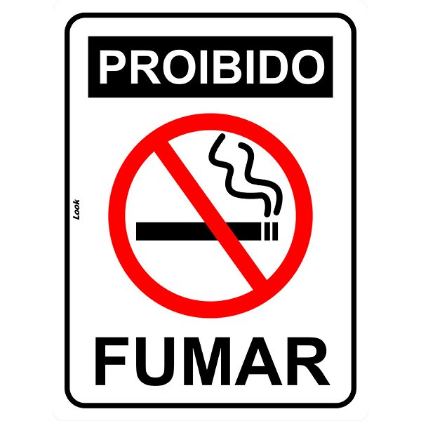 PLACA DE SINALIZAÇÃO PROIBIDO FUMAR