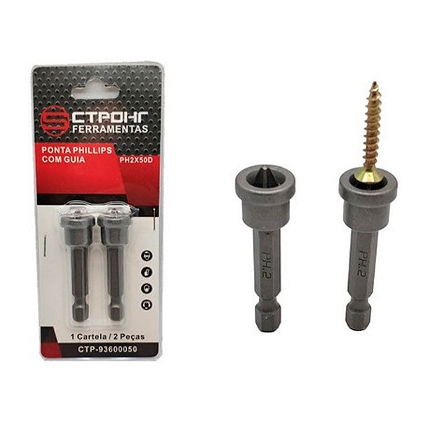PONTAS PHILLIPS COM GUIA PH2*50D BITS COM 2 PEÇAS