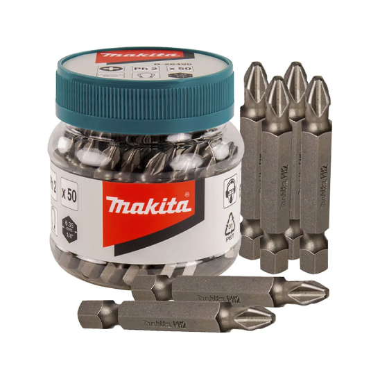 BITS PHILLIPS MAKITA PH2 50MM POTE COM 50 UNIDADES