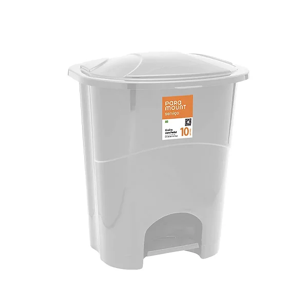 LIXEIRA COMPACTA COM PEDAL PARAMOUNT 10L