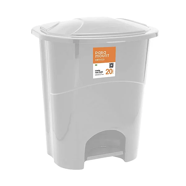 LIXEIRA COM PEDAL PARAMOUNT 20L PRATICIDADE E DURABILIDADE