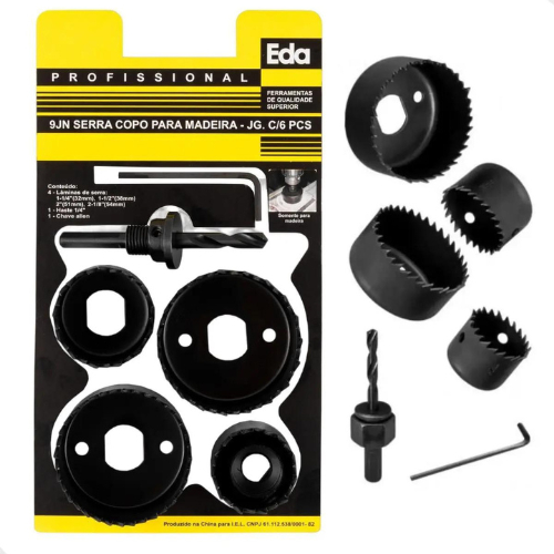 KIT SERRA COPO EDA COM 6 PEÇAS (32-54MM) - 32-549JN