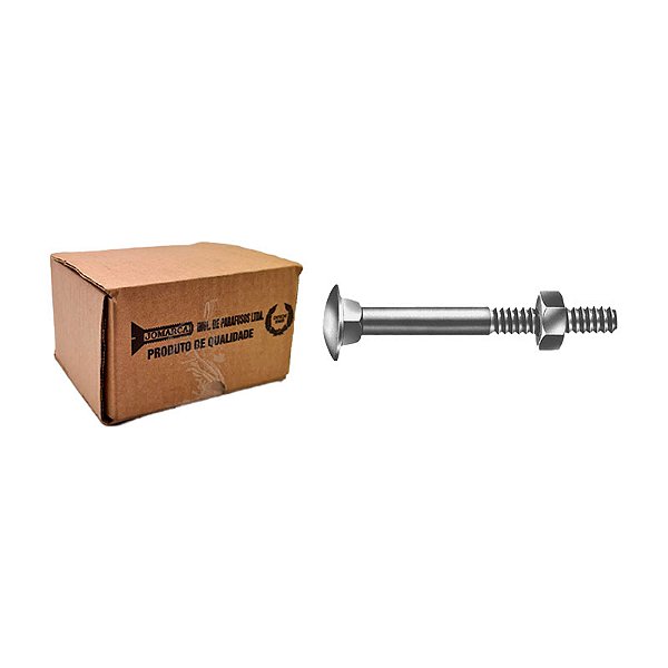 PARAFUSO FRANCÊS 1/4" X 2" COM PORCA C/100 JOMARCA