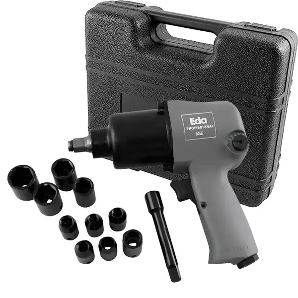 CHAVE DE IMPACTO PNEUMÁTICA 1/2" EDA COM KIT DE SOQUETES – MODELO 9GE