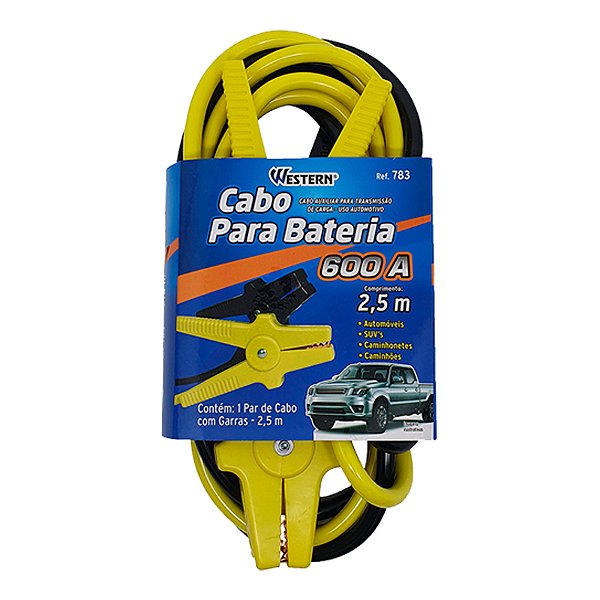 CABO CHUPETA FIO BATERIA 2,50M 600A CAMINHÃO WESTERN