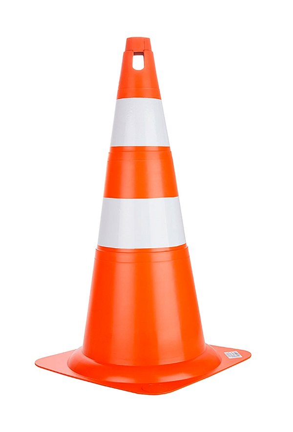 CONE DE SINALIZAÇÃO DELTA 70CM LARANJA/BRANCO