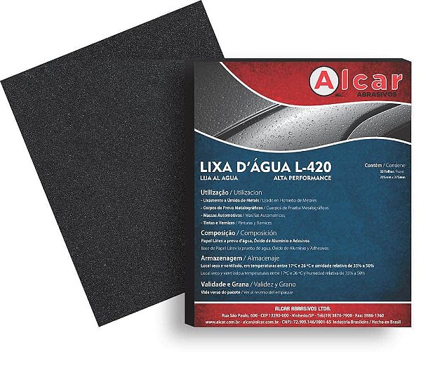 LIXA D'ÁGUA ALCAR L420 C/25 - GRÃO 220