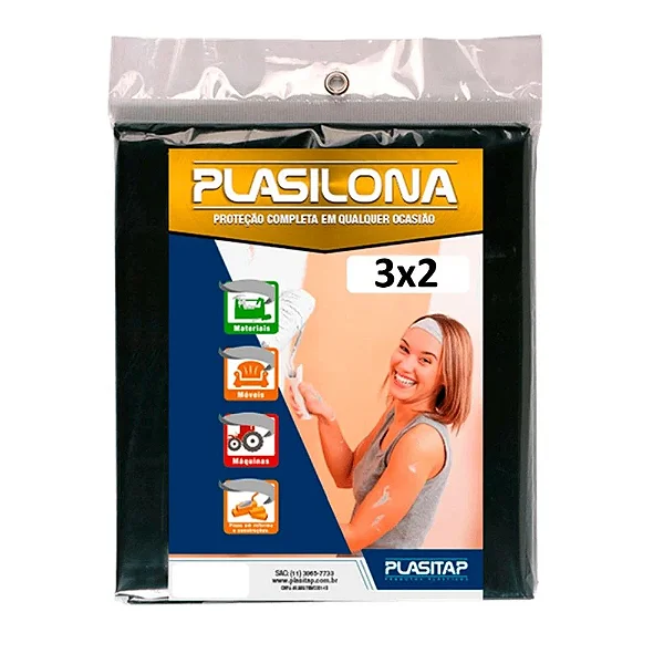 LONA PLÁSTICA PRETA PLASITAP 3X2M RESISTENTE