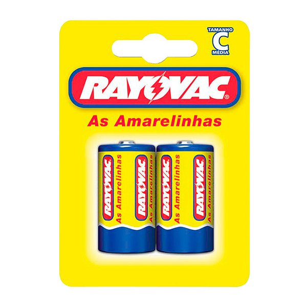 PILHA RAYOVAC AMARELA MEDIA C/2