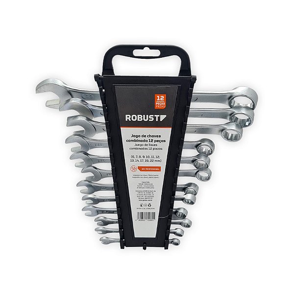 JOGO CHAVE COMBINADA ROBUST 6 A 22 -12PC-