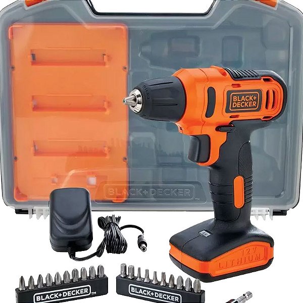 PARAFUSADEIRA /FURADEIRA 3/8 B&D 12V KIT C/ ACESORIOS