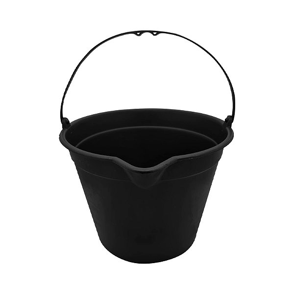BALDE PLASTICO ZUM. PRETO ALÇA PE. 12LT