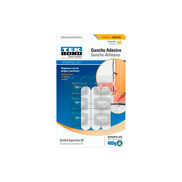 GANCHO CRISTAL TRANSPARENTE M C/06 TEK BOND