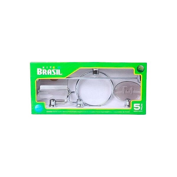 KIT ACESSÓRIOS PARA BANHEIRO CROMADO/FUME 5PC