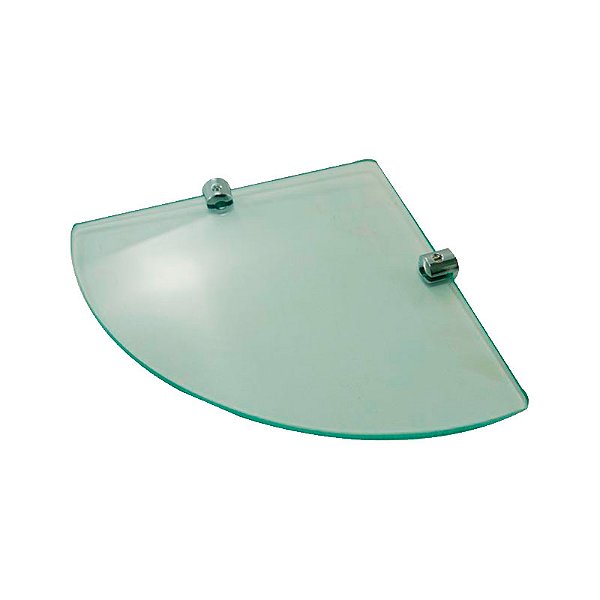 PRATELEIRA DE VIDRO CROMADA 20CM CANTO HIDROLAR