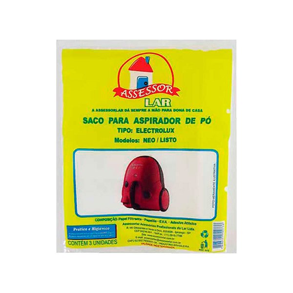 SACO ASPIRADOR DE PÓ ELECTROLUX NEO/LISTO C/3