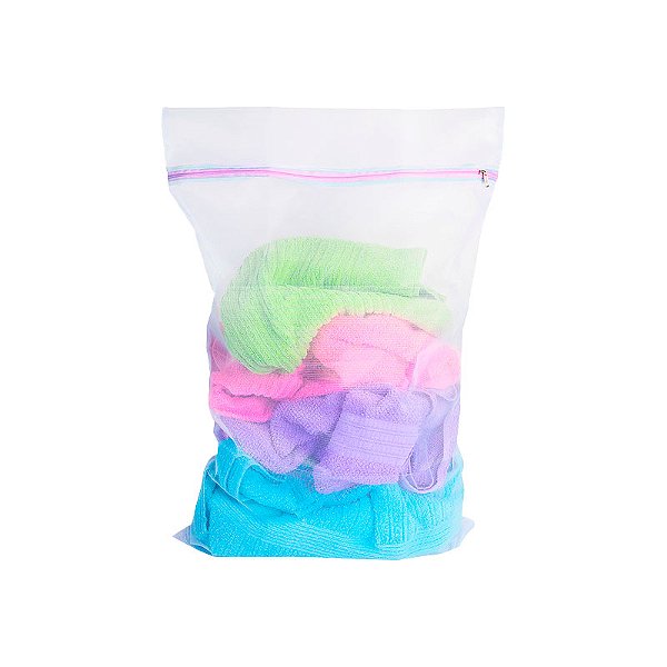 SACO PARA LAVAR ROUPA C/ ZIPER SECALUX MEDIO