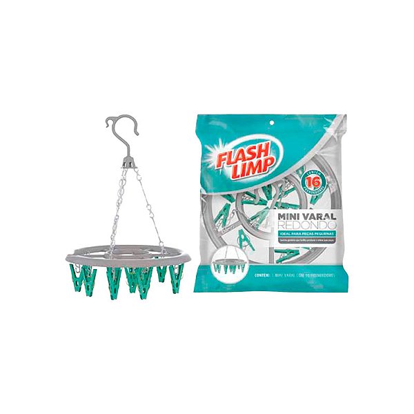 MINI VARAL REDONDO 16 PREGADORES FLASH 6810